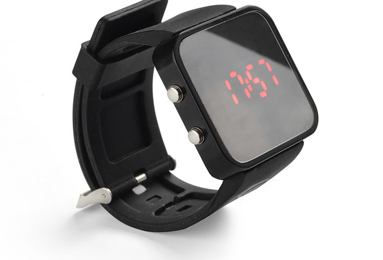 Nowoczesny zegarek silikonowy SILED / czarny lub biały