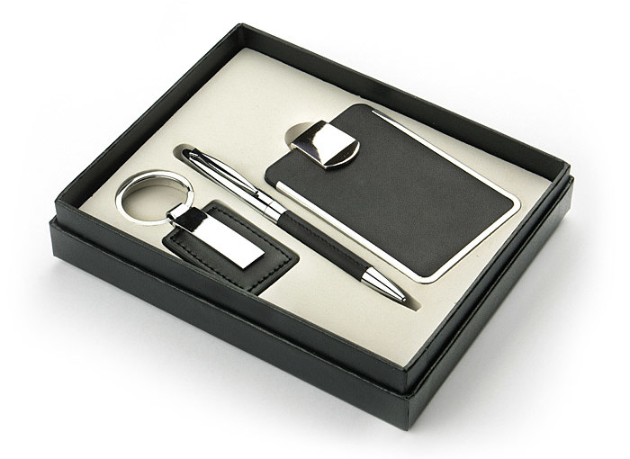 Zestaw upominkowy – wizytownik, długopis, brelok