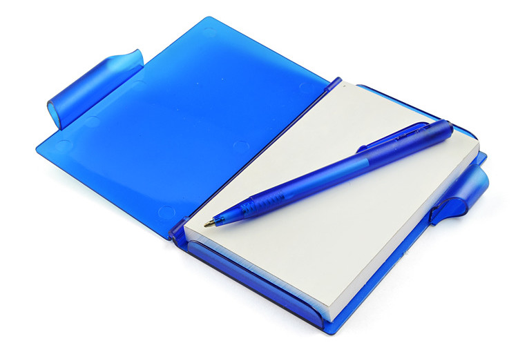 Notes z długopisem 80 kartek – niebieski / srebrny