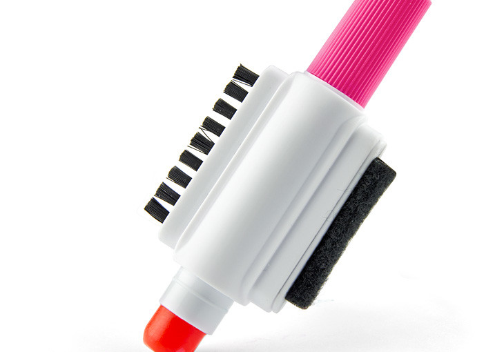 Zestaw TRIO: zakreślacz marker żelowy, czyścik i miotełka do komputera – niebieski / różowy