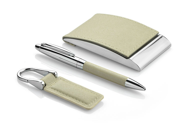 Zestaw upominkowy wizytownik, brelok, długopis