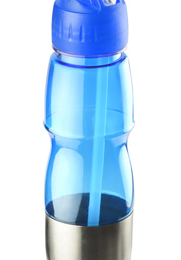 Bidon ze słomką 600 ml czerwony / niebieski / zielony