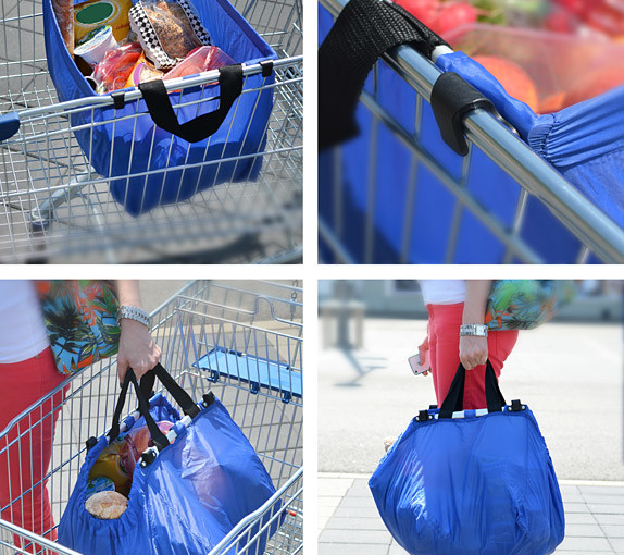 Torba na zakupy do wózka sklepowego TROLLEY niebieska / zielona