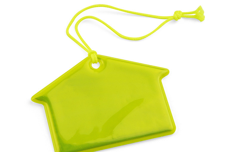 Zawieszka odblaskowa domek żółty / biały