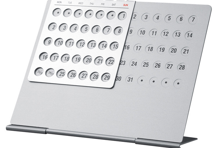 Kalendarz aluminiowy, kolor szary