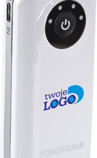 Power bank 4000 mAh, kolor biały i czarny. Druk UV w cenie!