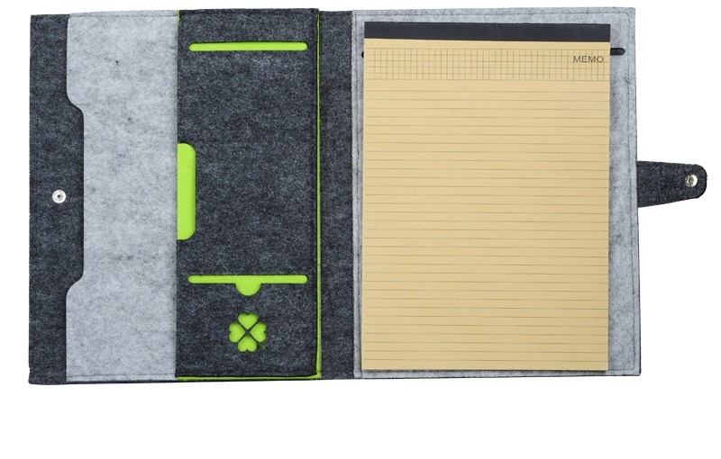 Teczka A4 z filcu Eco-Sense. Niebieski i zielony.