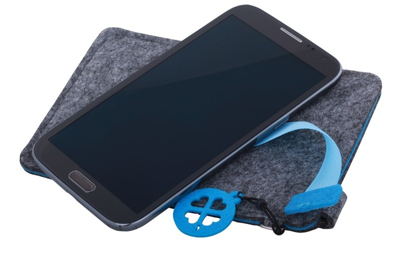 Etui na dużego smartfona Eco Sense, niebieski/szary