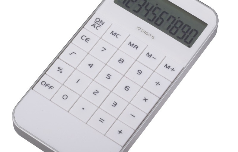 Kalkulator nowoczesny design – Lucent, biały