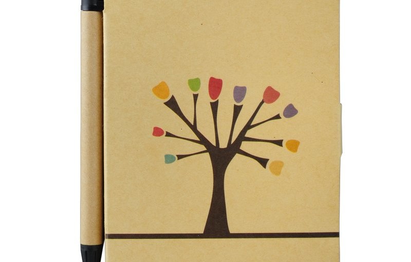 Notes Tree z długopisem, brązowy