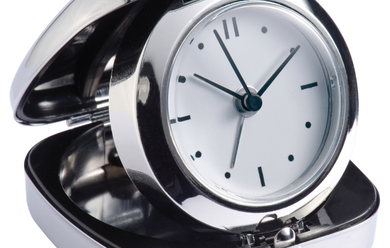 Zegar biurkowy, kolor szary