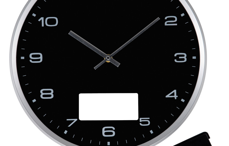 Zegar ścienny, kolor biały / czarny