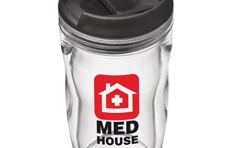 Przeźroczysty kubek z podwójnymi ściankami, kolor czarny